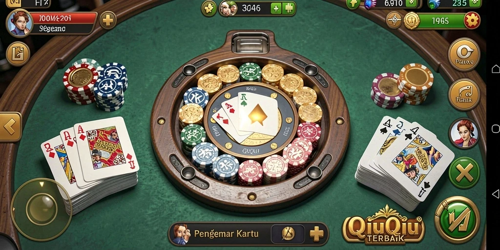 Tampilan gameplay seru dalam game QiuQiu 3446.