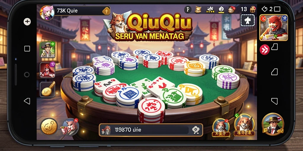 Tampilan gameplay QiuQiu yang seru dan menarik.