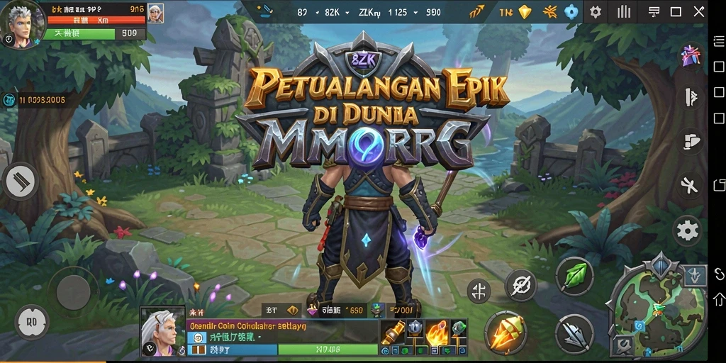 Tampilan gameplay 8ZK dengan aksi petualangan MMORPG yang mendebarkan.