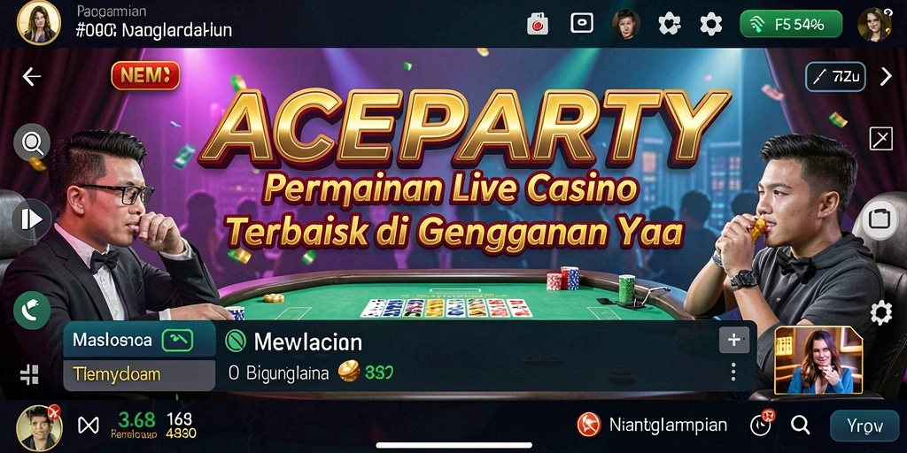 Screenshot utama menampilkan pengalaman bermain Live Casino yang mengasyikkan.
