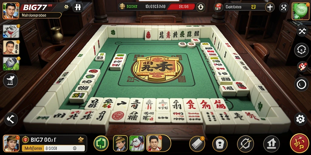Tampilan menarik dari gameplay Mahjong di BIG77.