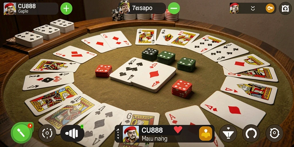 Tampilan gameplay Gaple yang menarik dan interaktif.