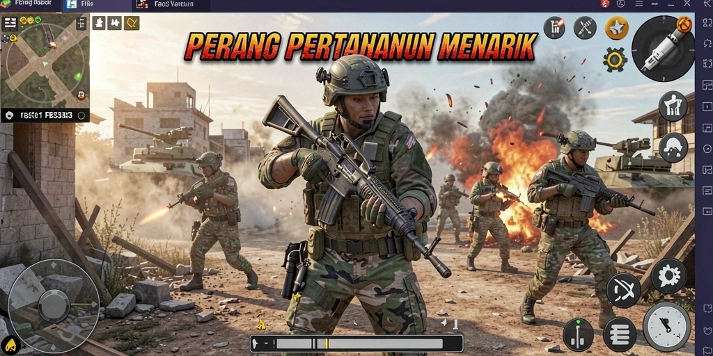 Tampilan gameplay FB333 yang seru dalam pertempuran Tower Defense.