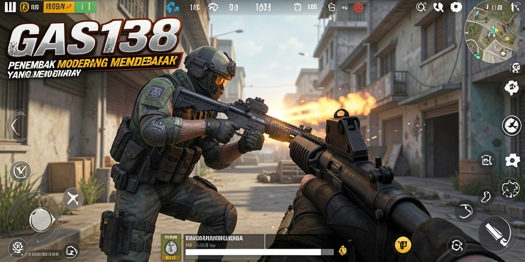Screenshot utama game GAS138 menampilkan aksi mendebarkan dari gameplay TPS.