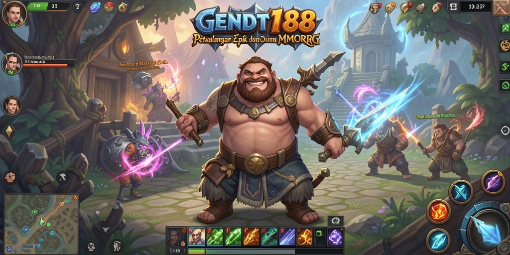 Tampilan aksi seru dalam gameplay GENDUT188 MMORPG.