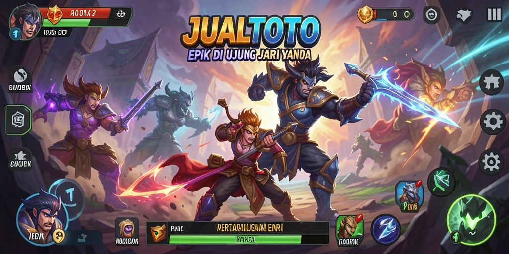 Gameplay seru JUALTOTO dengan pertarungan yang intens.