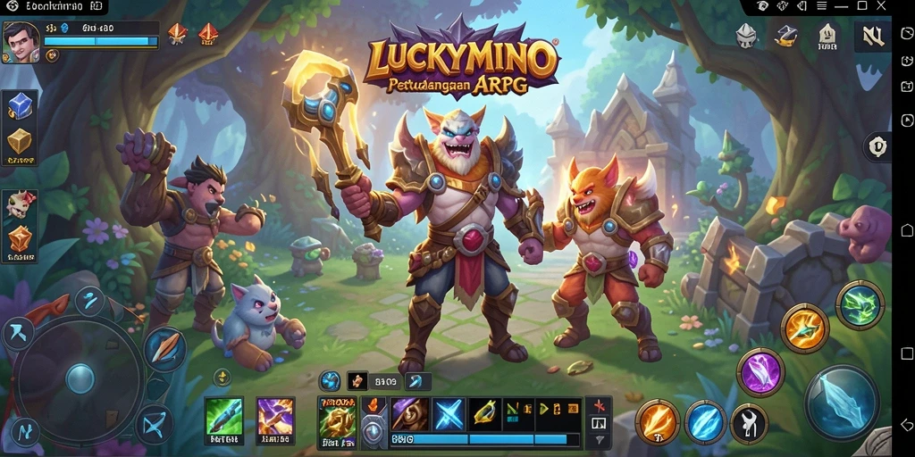 Gameplay menegangkan di dunia fantasi LUCKYMINO yang mengasyikkan.