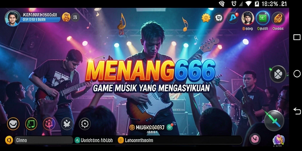 Tampilan gameplay seru dengan berbagai lagu yang menantang.