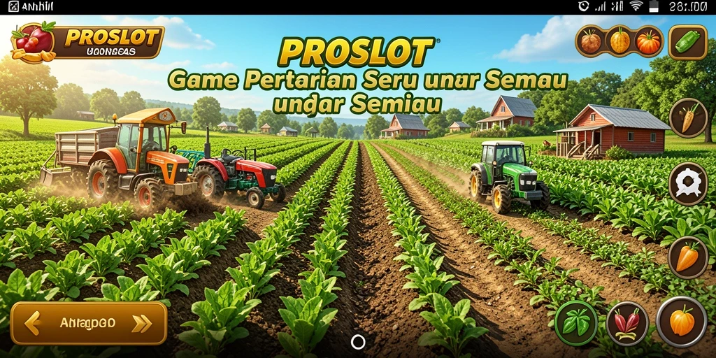 Tampilan gameplay bertani yang seru dan interaktif di PROSLOT.