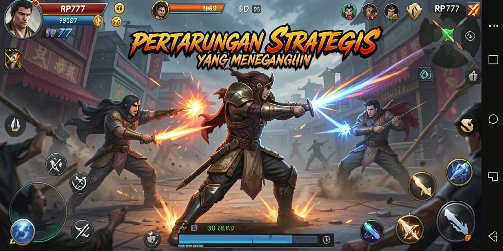 Tampilan gameplay RP777 menunjukkan berbagai strategi yang menarik dan mendebarkan.