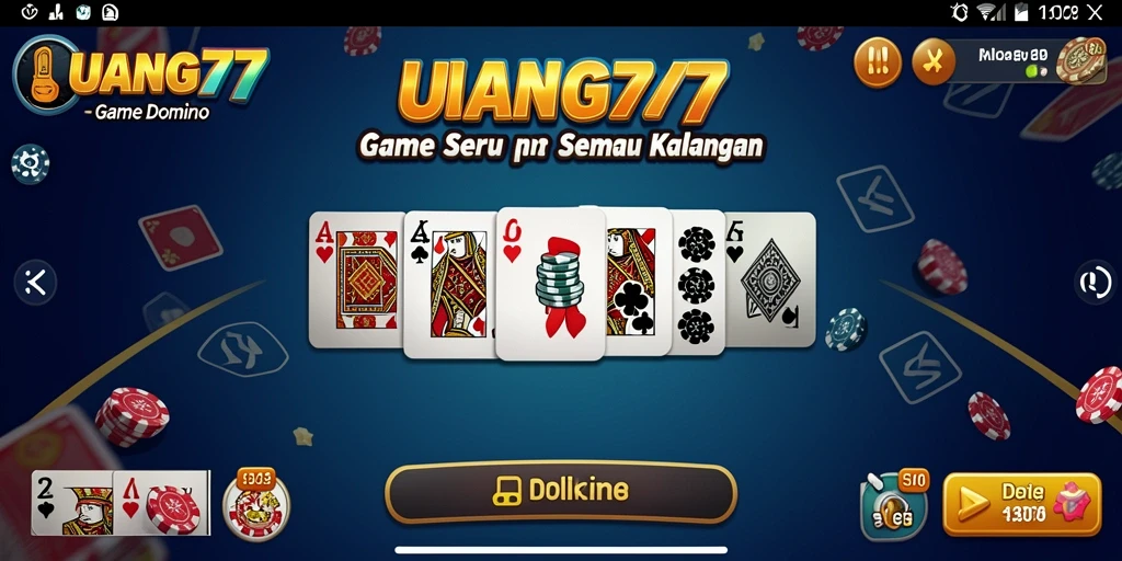 Tampilan gameplay seru dari UANG77 dalam permainan Domino.