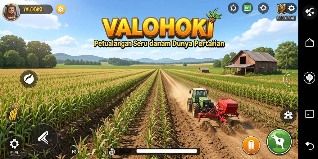 Screenshot gameplay VALOHOKI menampilkan aktivitas bertani yang seru.