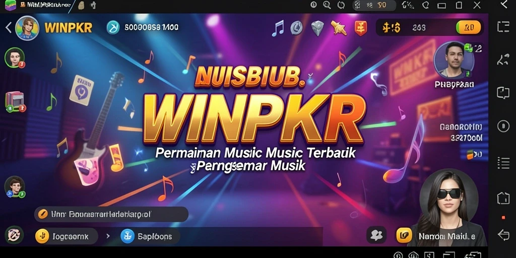 Screenshot WINPKR menampilkan tampilan gameplay musik yang menarik.