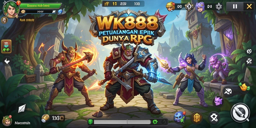Menampilkan aksi petualangan seru dari gameplay RPG WK888.